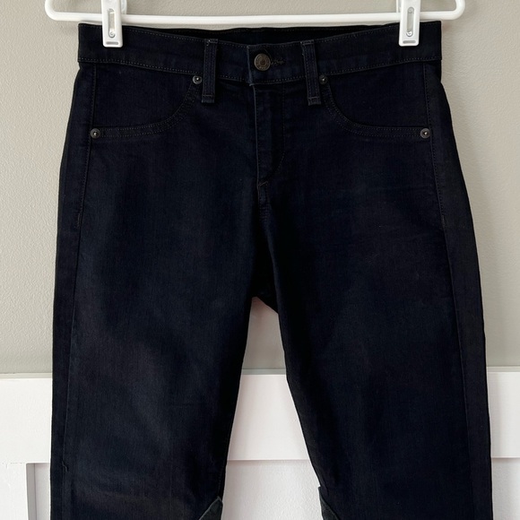 Rag & Bone The Jodhpur Legging Jeans with Leather Inserts in Midnight - Picture 3 of 10